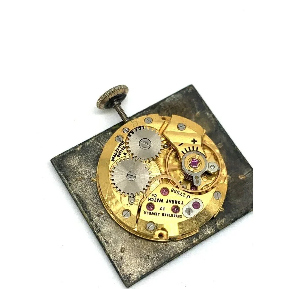 Lucien Piccard Watch Black Dial Swiss Mechanical Movement WORKS FOR REPAIR PARTS